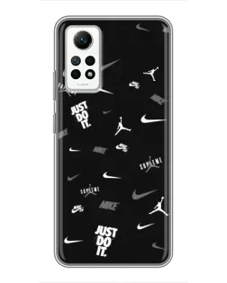 Чехол для Xiaomi Redmi Note 12 Pro (4g) с картинкой «Nike Black Pattern» Чехол для Xiaomi Redmi Note 12 Pro (4g) с картинкой «Nike Black Pattern»