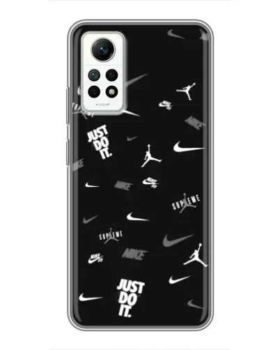 Чехол для Xiaomi Redmi Note 12 Pro (4g) с картинкой «Nike Black Pattern»