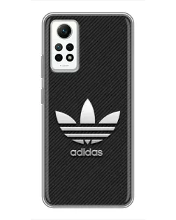 Чехол для Xiaomi Redmi Note 12 Pro (4g) с картинкой «Adidas Карбоновая текстура»