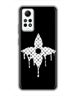 Чехол для Xiaomi Redmi Note 12 Pro (4g) с картинкой «Цветочная монограмма»