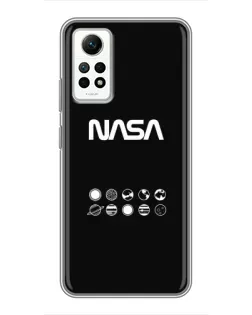 Чехол для Xiaomi Redmi Note 12 Pro (4g) с картинкой «NASA — технический принт» Чехол для Xiaomi Redmi Note 12 Pro (4g) с картинкой «NASA — технический принт»