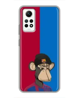 Чехол для Xiaomi Redmi Note 12 Pro (4g) с картинкой «Bored Ape — фанат Барсы»