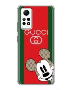 Чехол для Xiaomi Redmi Note 12 Pro (4g) с картинкой «Gucci — полосы и Микки» Чехол для Xiaomi Redmi Note 12 Pro (4g) с картинкой «Gucci — полосы и Микки»