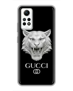 Чехол для Xiaomi Redmi Note 12 Pro (4g) с картинкой «Gucci — серебряный лев» Чехол для Xiaomi Redmi Note 12 Pro (4g) с картинкой «Gucci — серебряный лев»