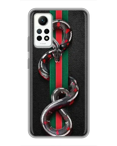 Чехол для Xiaomi Redmi Note 12 Pro (4g) с картинкой «Gucci — змея на полосе» Чехол для Xiaomi Redmi Note 12 Pro (4g) с картинкой «Gucci — змея на полосе»