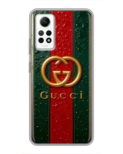 Чехол для Xiaomi Redmi Note 12 Pro (4g) с картинкой «Gucci — фирменная полоса и золото» Чехол для Xiaomi Redmi Note 12 Pro (4g) с картинкой «Gucci — фирменная полоса и золото»