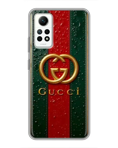Чехол для Xiaomi Redmi Note 12 Pro (4g) с картинкой «Gucci — фирменная полоса и золото» Чехол для Xiaomi Redmi Note 12 Pro (4g) с картинкой «Gucci — фирменная полоса и золото»
