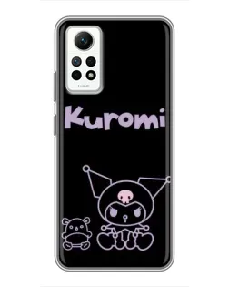 Чехол для Xiaomi Redmi Note 12 Pro (4g) с картинкой «Kuromi — черный минимализм»
