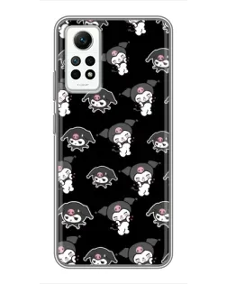 Чехол для Xiaomi Redmi Note 12 Pro (4g) с картинкой «Черный паттерн Kuromi»