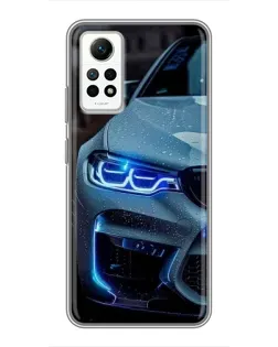 Чехол для Xiaomi Redmi Note 12 Pro (4g) с картинкой «Взгляд BMW с синими фарами»
