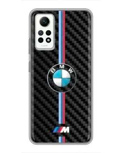 Чехол для Xiaomi Redmi Note 12 Pro (4g) с картинкой «Эмблема BMW и карбон»