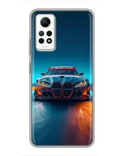 Чохол для Xiaomi Redmi Note 12 Pro (4g) з картинкою «BMW — вогні неону»