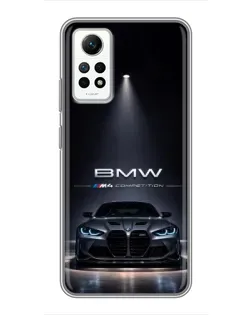 Чохол для Xiaomi Redmi Note 12 Pro (4g) з картинкою «BMW крізь нічне місто»