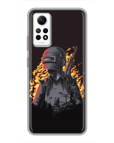 Чехол для Xiaomi Redmi Note 12 Pro (4g) с картинкой «PUBG — огненный силуэт» Чехол для Xiaomi Redmi Note 12 Pro (4g) с картинкой «PUBG — огненный силуэт»