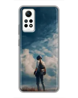 Чехол для Xiaomi Redmi Note 12 Pro (4g) с картинкой «Герой PUBG на скале»