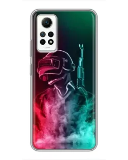 Чехол для Xiaomi Redmi Note 12 Pro (4g) с картинкой «PUBG — огненный воин»