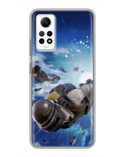 Чехол для Xiaomi Redmi Note 12 Pro (4g) с картинкой «Десант PUBG — прыжок»