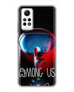 Чехол для Xiaomi Redmi Note 12 Pro (4g) с картинкой «Красный импостер — макро»