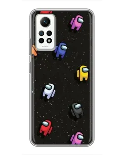 Чехол для Xiaomi Redmi Note 12 Pro (4g) с картинкой «Космический паттерн Among Us»