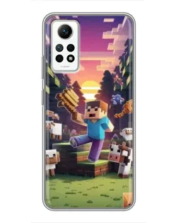 Чехол для Xiaomi Redmi Note 12 Pro (4g) с картинкой «Стив на ферме»