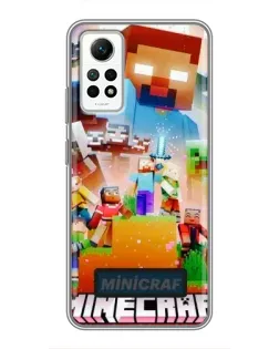 Чехол для Xiaomi Redmi Note 12 Pro (4g) с картинкой «Minecraft герои игры»