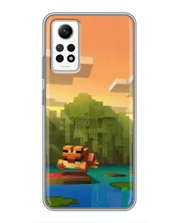 Чехол для Xiaomi Redmi Note 12 Pro (4g) с картинкой «Майнкрафт закат солнца»