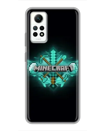 Чехол для Xiaomi Redmi Note 12 Pro (4g) с картинкой «Minecraft Diamond лого»