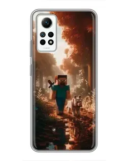 Чехол для Xiaomi Redmi Note 12 Pro (4g) с картинкой «Стив в лесу»
