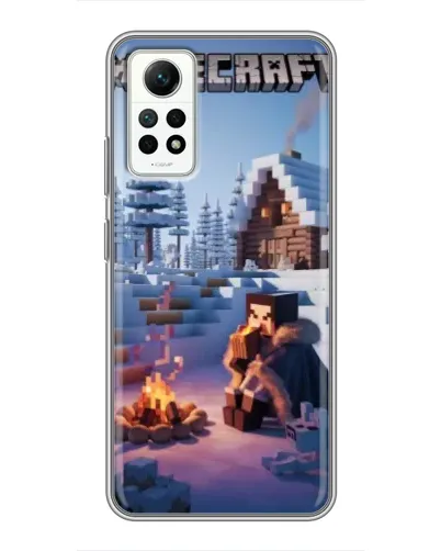 Чехол для Xiaomi Redmi Note 12 Pro (4g) с картинкой «Зимний Minecraft»