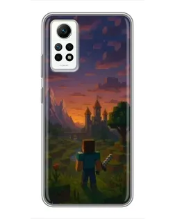 Чехол для Xiaomi Redmi Note 12 Pro (4g) с картинкой «Стив у башни»