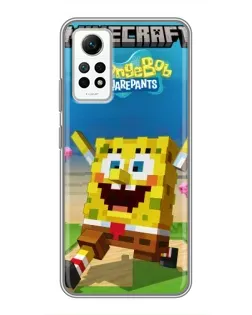 Чохол для Xiaomi Redmi Note 12 Pro (4g) з картинкою «Губка Боб Minecraft»