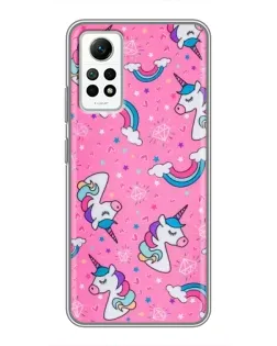 Чехол для Xiaomi Redmi Note 12 Pro (4g) с картинкой «Unicorn паттерн розовый»