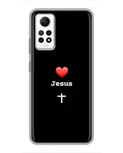 Чехол для Xiaomi Redmi Note 12 Pro (4g) с картинкой «Сердце - Jesus»