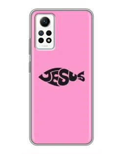 Чехол для Xiaomi Redmi Note 12 Pro (4g) с картинкой «Розовый символ  Jesus»