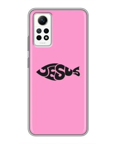Чехол для Xiaomi Redmi Note 12 Pro (4g) с картинкой «Розовый символ  Jesus»