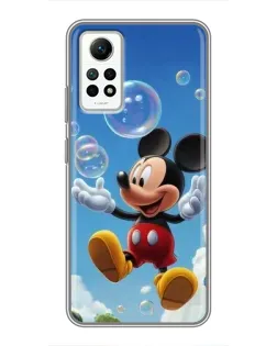 Чехол для Xiaomi Redmi Note 12 Pro (4g) с картинкой «Mickey и мыльные пузыри»