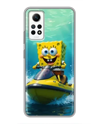 Чехол для Xiaomi Redmi Note 12 Pro (4g) с картинкой «Спанч Боб на гидроцикле» Чехол для Xiaomi Redmi Note 12 Pro (4g) с картинкой «Спанч Боб на гидроцикле»