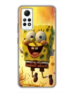 Чехол для Xiaomi Redmi Note 12 Pro (4g) с картинкой «Губка Боб прыгает»