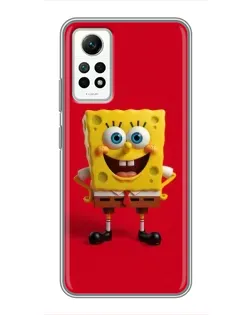 Чехол для Xiaomi Redmi Note 12 Pro (4g) с картинкой «Спанч Боб на красном»