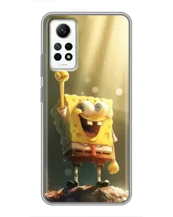 Чехол для Xiaomi Redmi Note 12 Pro (4g) с картинкой «Сияющий Спанч Боб»