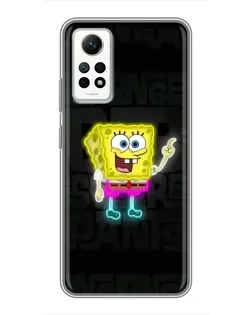 Чехол для Xiaomi Redmi Note 12 Pro (4g) с картинкой «Неоновый Губка Боб»