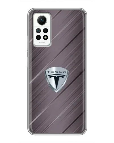 Чехол для Xiaomi Redmi Note 12 Pro (4g) с картинкой «Металлическая текстура Tesla»