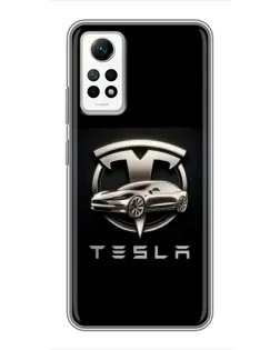 Чехол для Xiaomi Redmi Note 12 Pro (4g) с картинкой «Tesla — серебристое авто» Чехол для Xiaomi Redmi Note 12 Pro (4g) с картинкой «Tesla — серебристое авто»