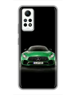 Чехол для Xiaomi Redmi Note 12 Pro (4g) с картинкой «Mercedes — неоновый лого»