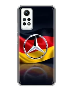 Чехол для Xiaomi Redmi Note 12 Pro (4g) с картинкой «Mercedes — флаг Германии»