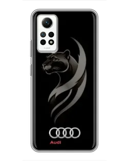 Чехол для Xiaomi Redmi Note 12 Pro (4g) с картинкой «Графика — пантера и Audi»