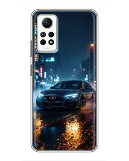 Чехол для Xiaomi Redmi Note 12 Pro (4g) с картинкой «Ночной город и Audi»