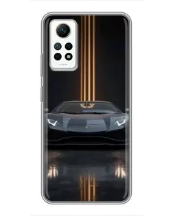 Чехол для Xiaomi Redmi Note 12 Pro (4g) с картинкой «Lamborghini золотые линии»