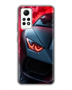 Чехол для Xiaomi Redmi Note 12 Pro (4g) с картинкой «Lamborghini красное сияние»