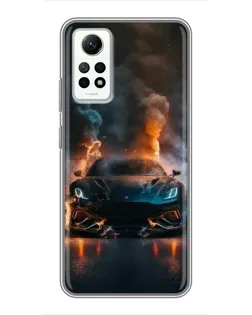 Чехол для Xiaomi Redmi Note 12 Pro (4g) с картинкой «Lamborghini дымная эстетика»